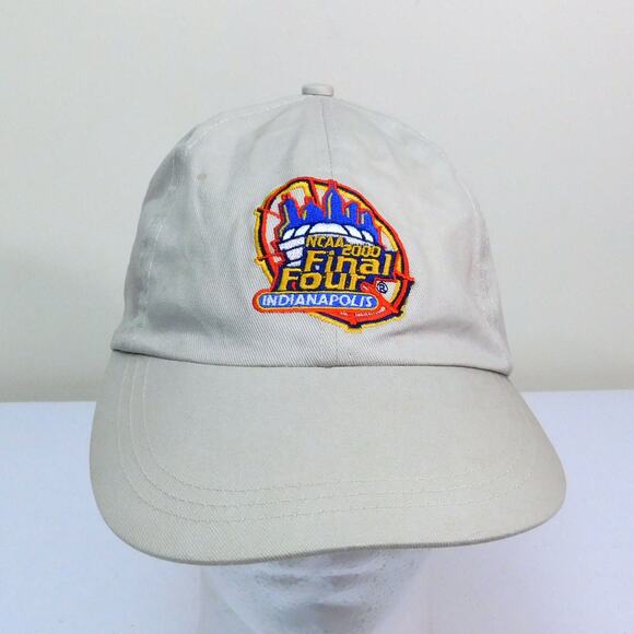 Vintage 2000 NCAA Final Four Strapback Hat Indianapolis Tan Mountain Dew Logo - Picture 1 of 6